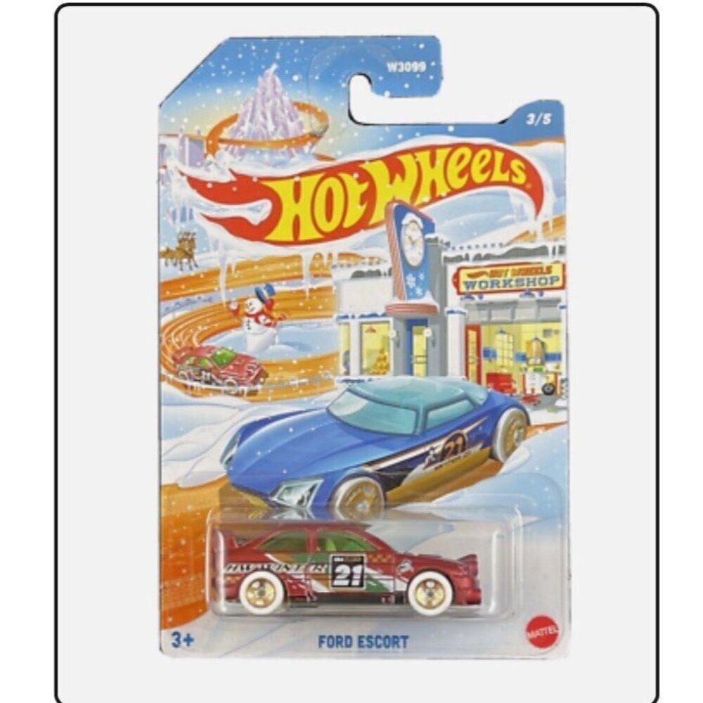 Hot Wheels 2021 HW Holiday Hot Rods 3/5 Red Ford Escort